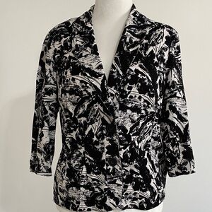 Coldwater Creek Black and White Patterned Blazer Jacket